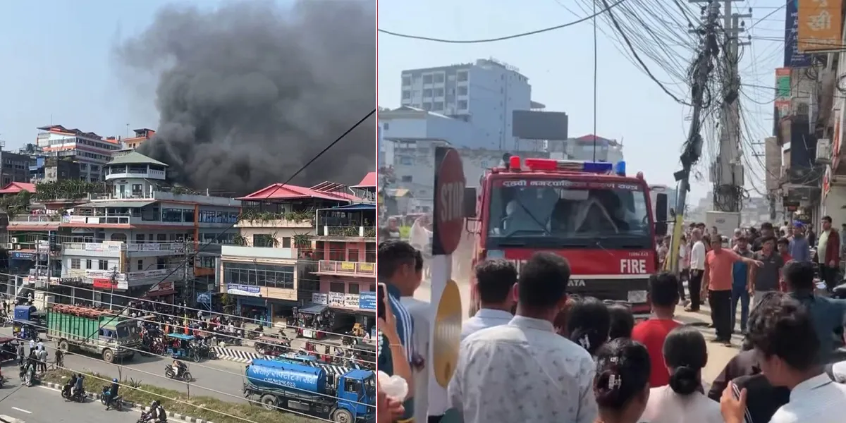 इटहरी उपमहानगरपालिकामा क्याफेमा आगलागी, केही घण्टामै नियन्त्रणमा